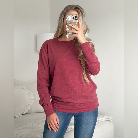 Double Zero Heather Red Crewneck Sweatshirt - Picture 1 of 7